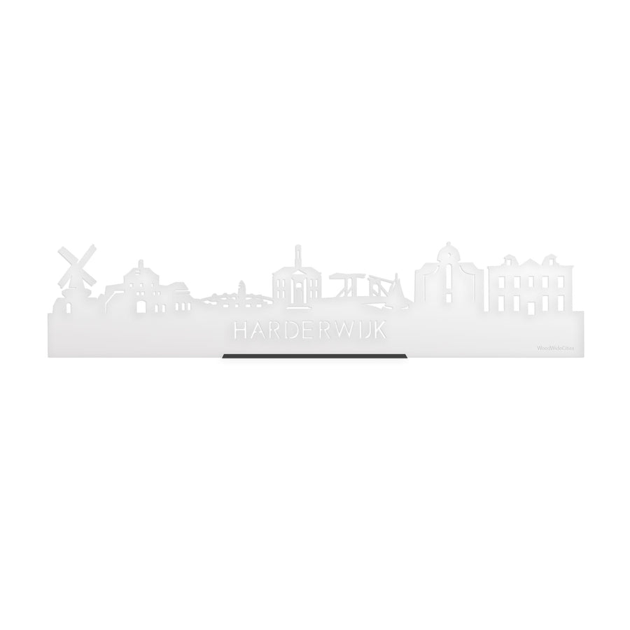 Standing Skyline Harderwijk Wit Glanzend 40 cm houten cadeau decoratie relatiegeschenk van WoodWideCities