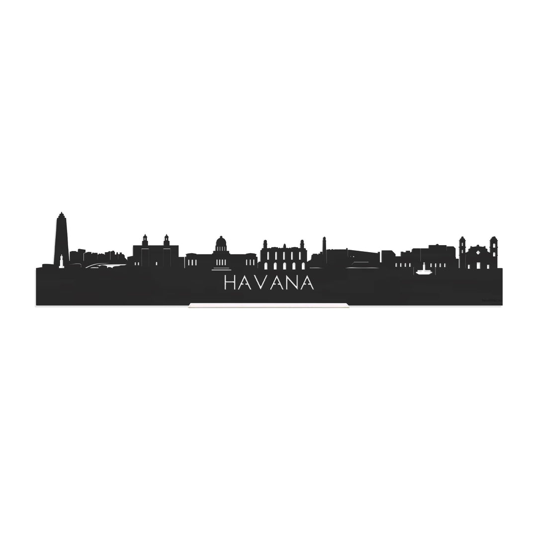 Standing Skyline Havana Zwart houten cadeau decoratie relatiegeschenk van WoodWideCities