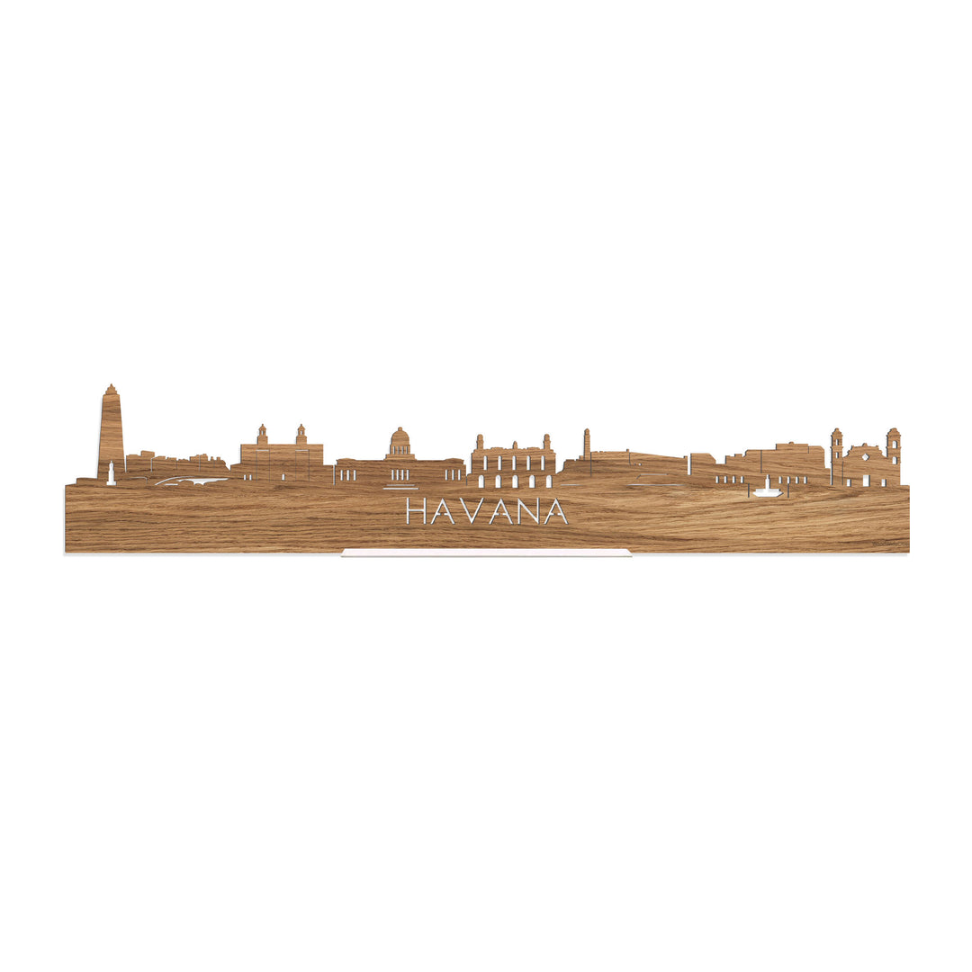 Standing Skyline Havana Eiken houten cadeau decoratie relatiegeschenk van WoodWideCities