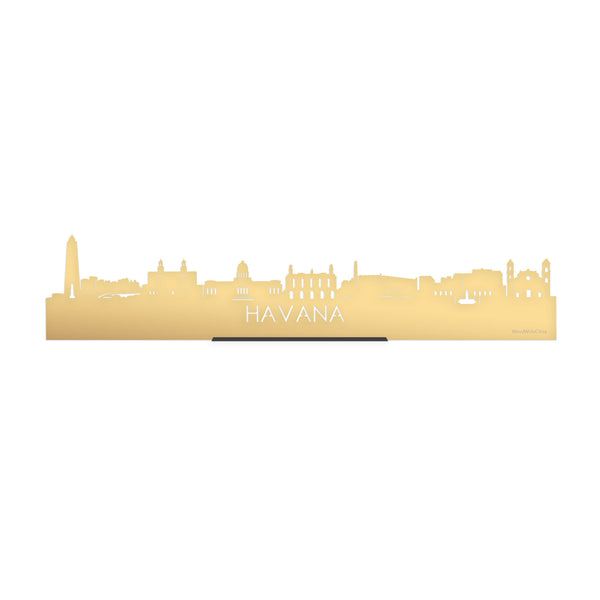 Standing Skyline Havana Metallic Goud gerecycled kunststof cadeau decoratie relatiegeschenk van WoodWideCities