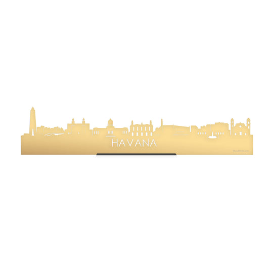 Standing Skyline Havana Metallic Goud gerecycled kunststof cadeau decoratie relatiegeschenk van WoodWideCities