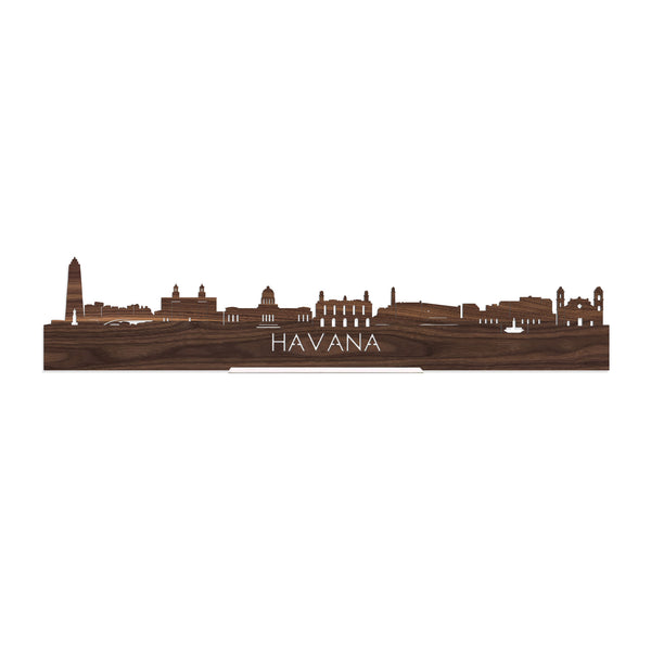 Standing Skyline Havana Noten houten cadeau decoratie relatiegeschenk van WoodWideCities