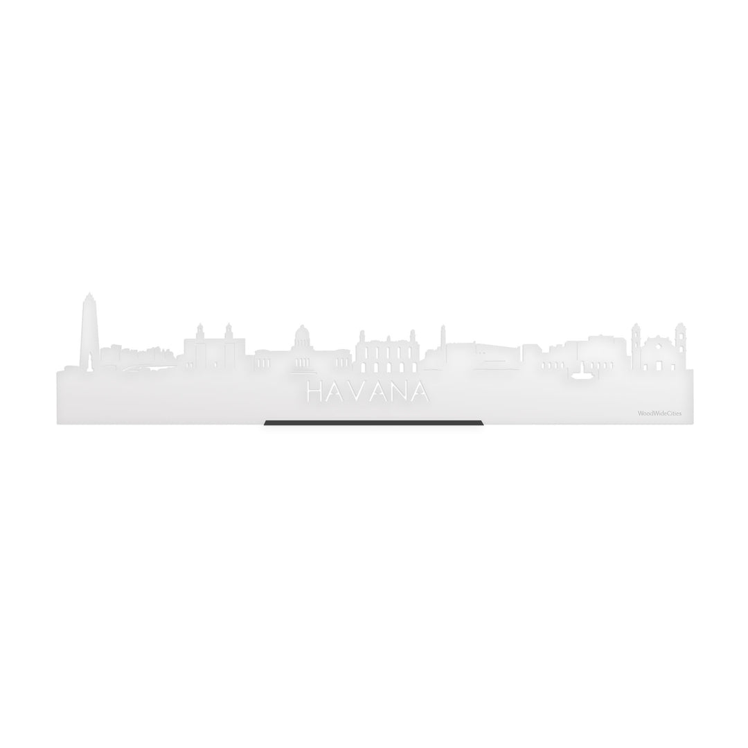 Standing Skyline Havana Wit glanzend gerecycled kunststof cadeau decoratie relatiegeschenk van WoodWideCities