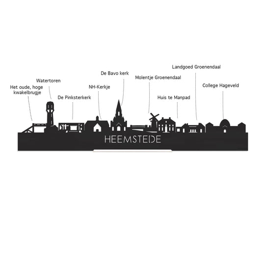 Standing Skyline Heemstede Palissander houten cadeau decoratie relatiegeschenk van WoodWideCities