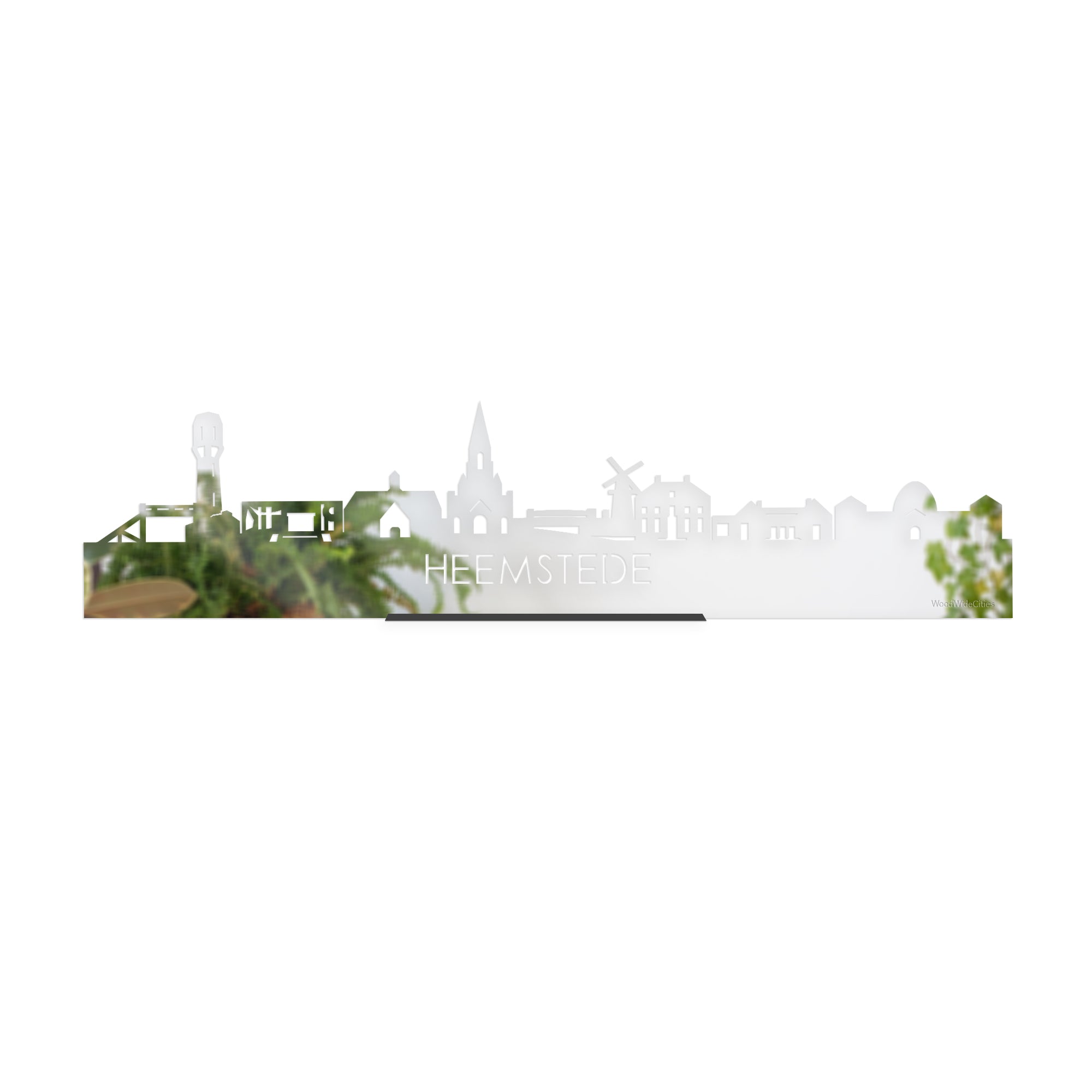 Standing Skyline Heemstede Spiegel gerecycled kunststof cadeau decoratie relatiegeschenk van WoodWideCities