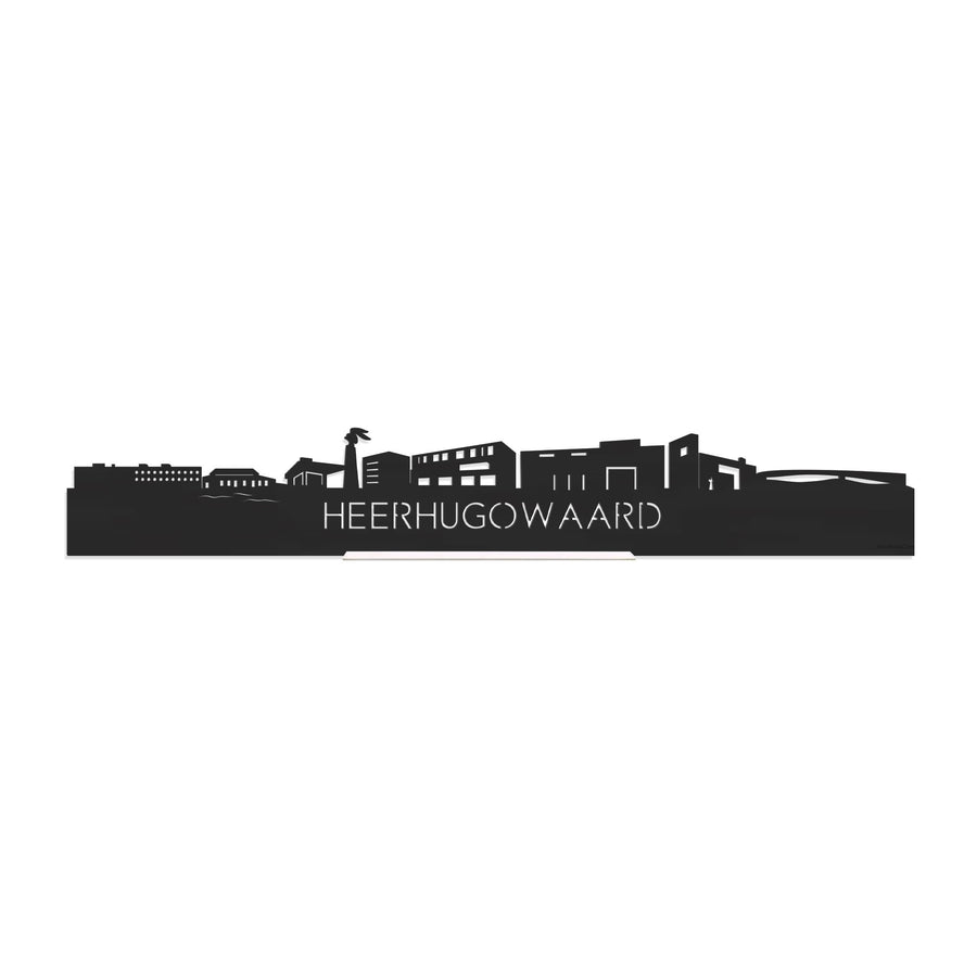 Standing Skyline Heerhugowaard Zwart houten cadeau decoratie relatiegeschenk van WoodWideCities