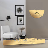 Standing Skyline Heerhugowaard Metallic Goud gerecycled kunststof cadeau decoratie relatiegeschenk van WoodWideCities