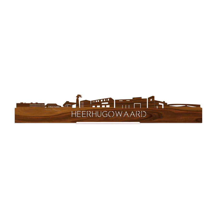 Standing Skyline Heerhugowaard Palissander houten cadeau decoratie relatiegeschenk van WoodWideCities