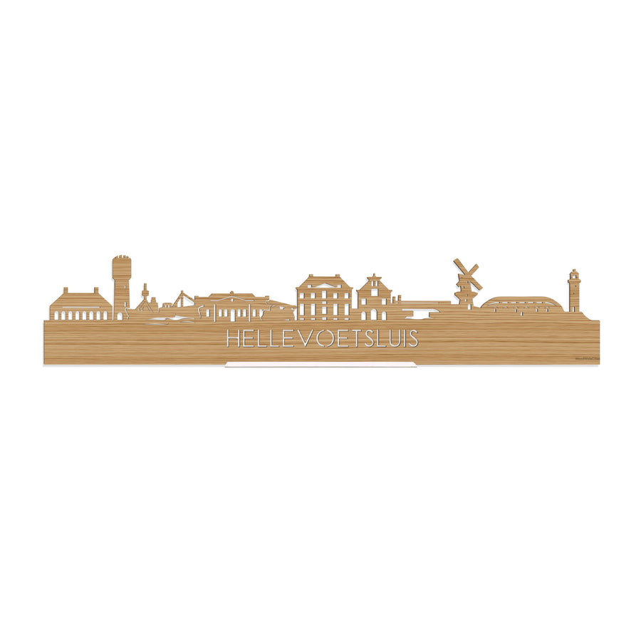 Standing Skyline Hellevoetsluis Bamboe houten cadeau decoratie relatiegeschenk van WoodWideCities