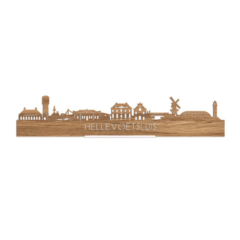 Standing Skyline Hellevoetsluis Eiken houten cadeau decoratie relatiegeschenk van WoodWideCities