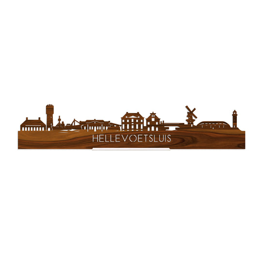 Standing Skyline Hellevoetsluis Palissander houten cadeau decoratie relatiegeschenk van WoodWideCities