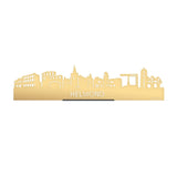 Standing Skyline Helmond Goud Metallic 40 cm houten cadeau decoratie relatiegeschenk van WoodWideCities