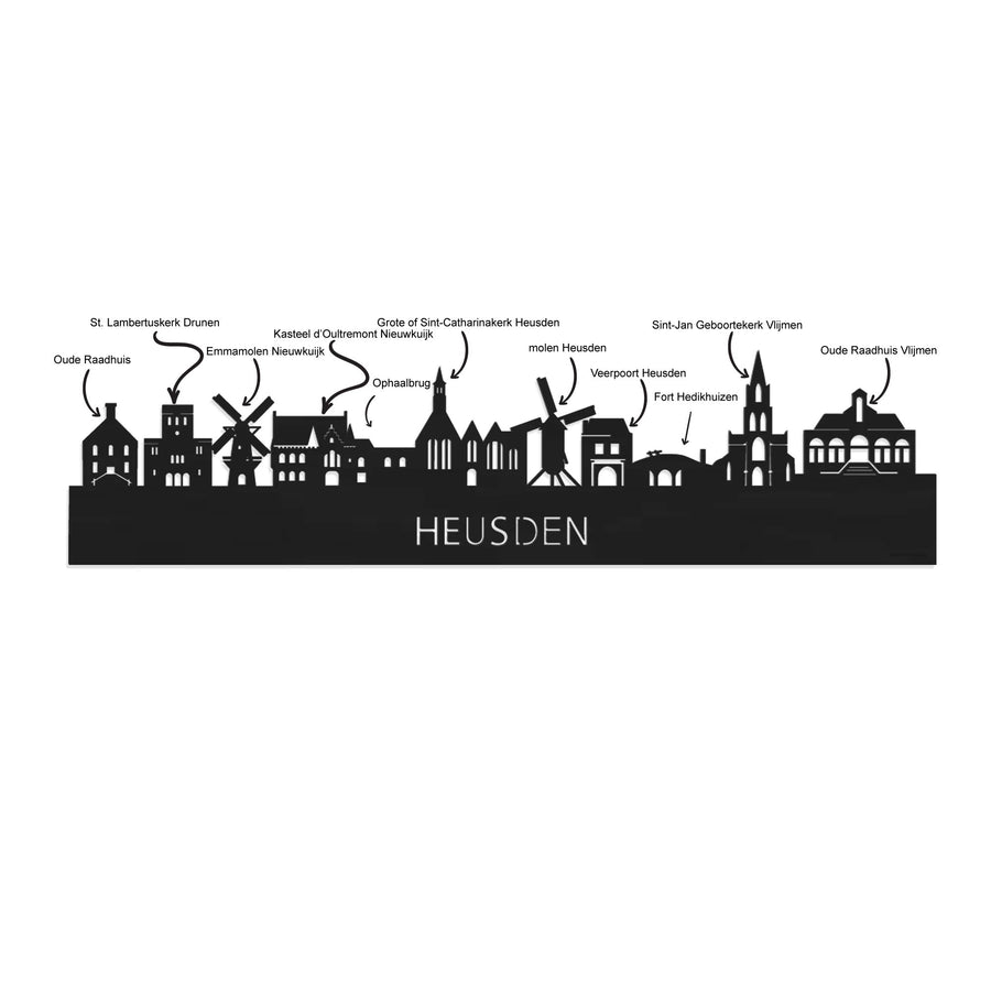 Standing Skyline Heusden Palissander houten cadeau decoratie relatiegeschenk van WoodWideCities