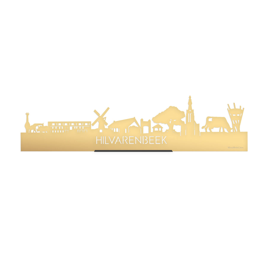 Standing Skyline Hilvarenbeek Metallic Goud gerecycled kunststof cadeau decoratie relatiegeschenk van WoodWideCities
