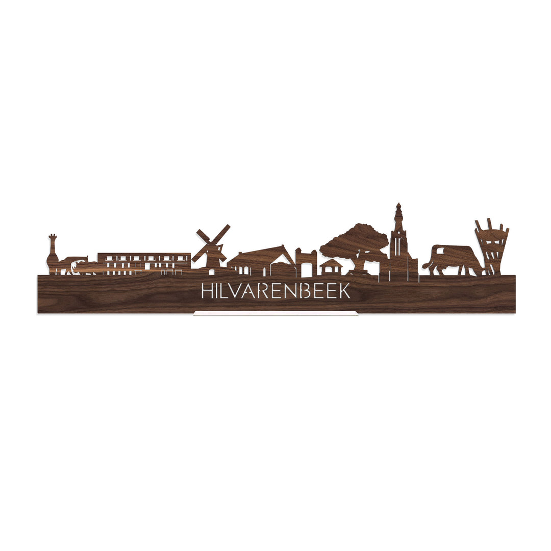 Standing Skyline Hilvarenbeek Noten houten cadeau decoratie relatiegeschenk van WoodWideCities