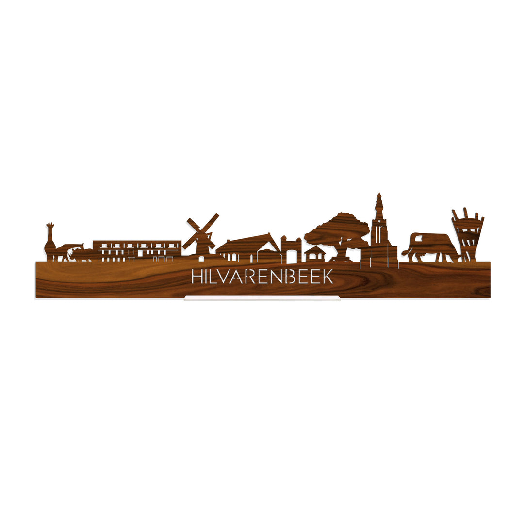 Standing Skyline Hilvarenbeek Palissander houten cadeau decoratie relatiegeschenk van WoodWideCities
