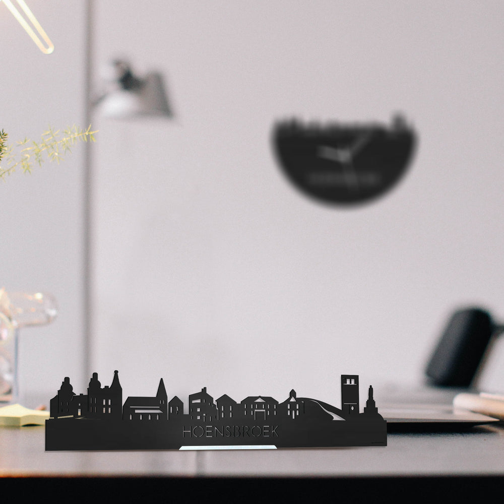 Standing Skyline Hoensbroek Zwart houten cadeau decoratie relatiegeschenk van WoodWideCities