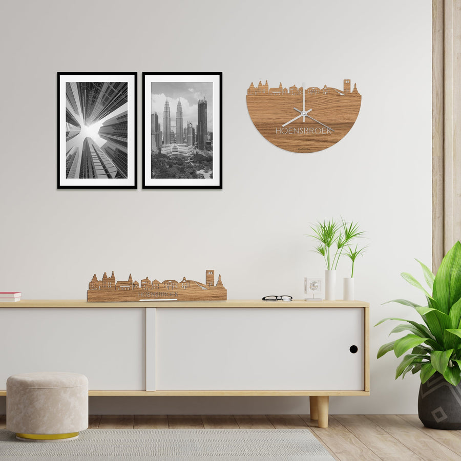 Standing Skyline Hoensbroek Eiken houten cadeau decoratie relatiegeschenk van WoodWideCities