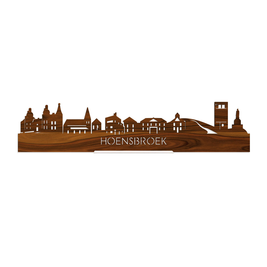 Standing Skyline Hoensbroek Palissander houten cadeau decoratie relatiegeschenk van WoodWideCities