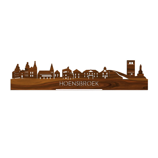 Standing Skyline Hoensbroek Palissander houten cadeau decoratie relatiegeschenk van WoodWideCities