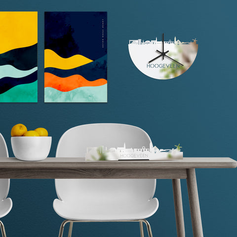 Standing Skyline Hoogeveen  Spiegel gerecycled kunststof cadeau decoratie relatiegeschenk van WoodWideCities