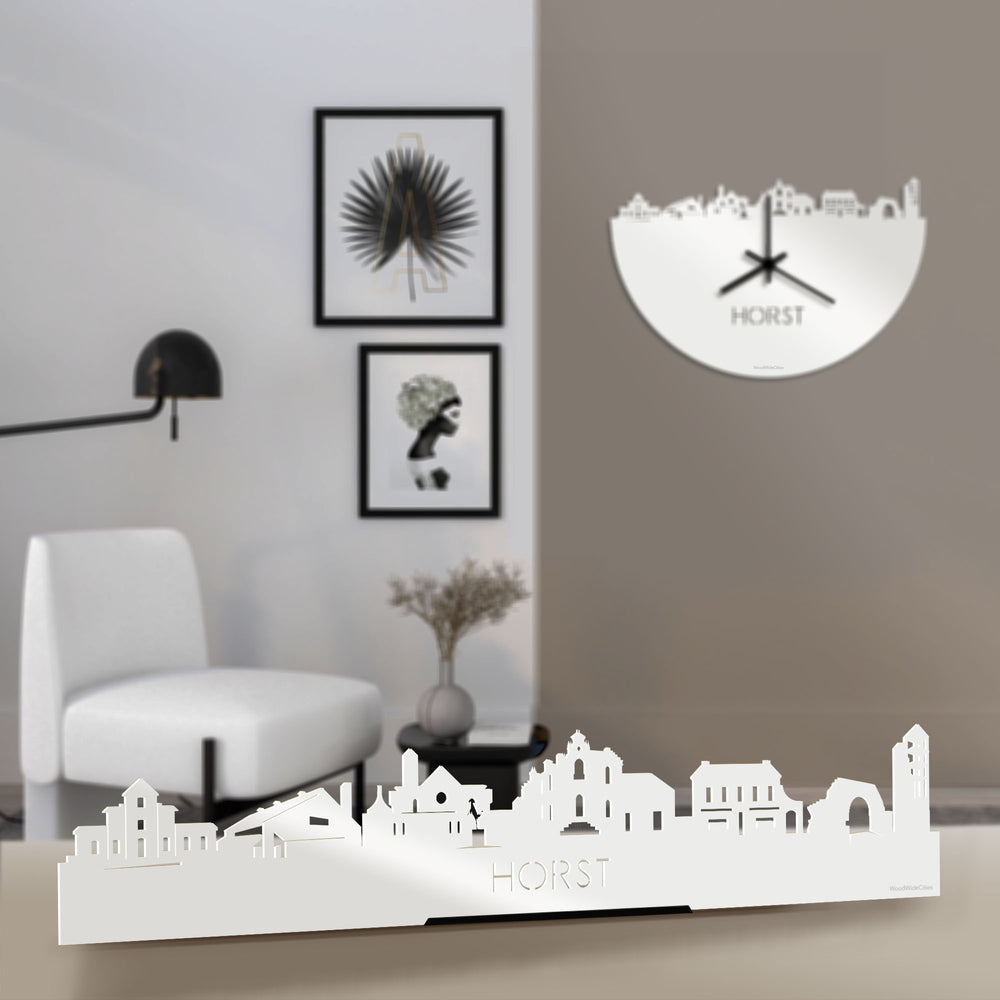 Standing Skyline Horst Wit glanzend gerecycled kunststof cadeau decoratie relatiegeschenk van WoodWideCities