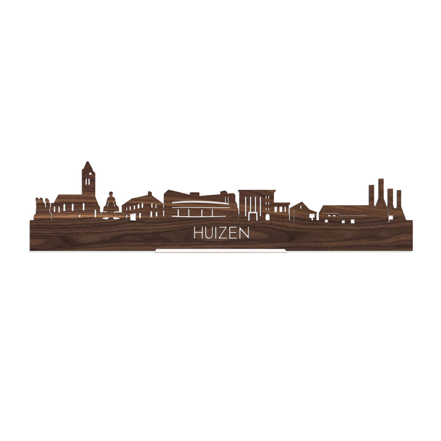 Standing Skyline Huizen Noten houten cadeau decoratie relatiegeschenk van WoodWideCities