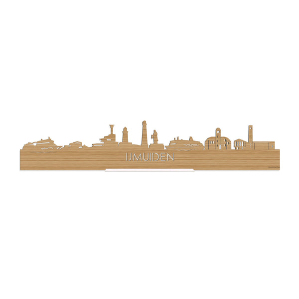 Standing Skyline IJmuiden Bamboe houten cadeau decoratie relatiegeschenk van WoodWideCities