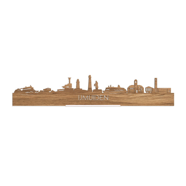Standing Skyline IJmuiden Eiken houten cadeau decoratie relatiegeschenk van WoodWideCities