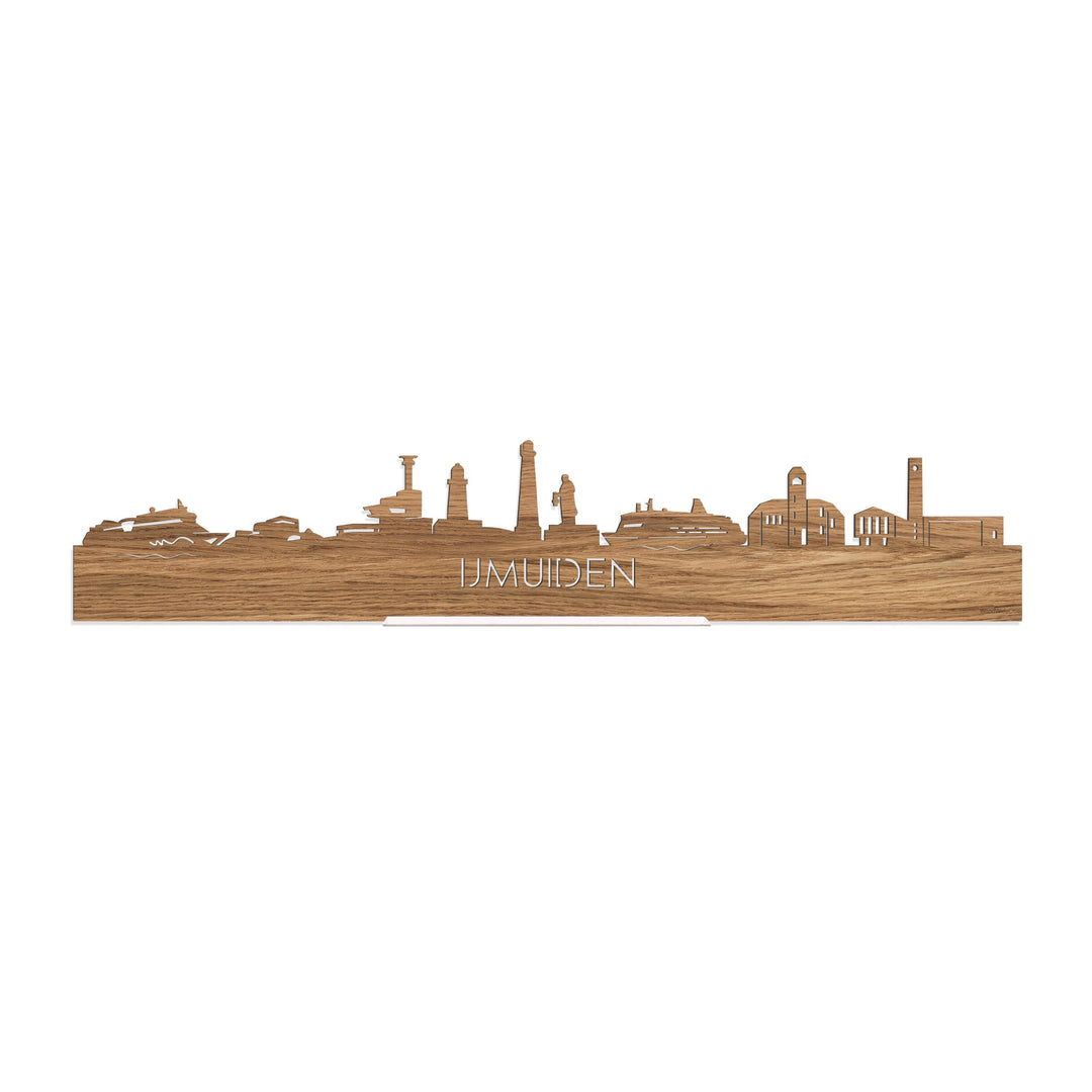 Standing Skyline IJmuiden Eiken houten cadeau decoratie relatiegeschenk van WoodWideCities