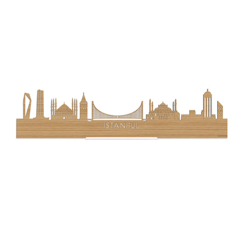 Standing Skyline Istanbul Bamboe houten cadeau decoratie relatiegeschenk van WoodWideCities