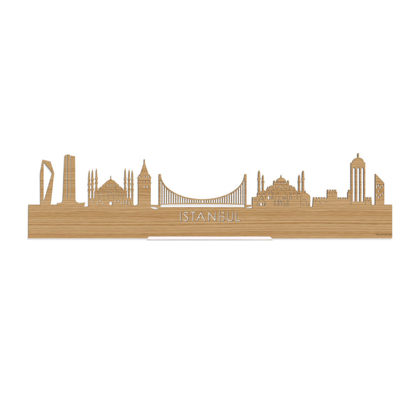 Standing Skyline Istanbul Bamboe houten cadeau decoratie relatiegeschenk van WoodWideCities