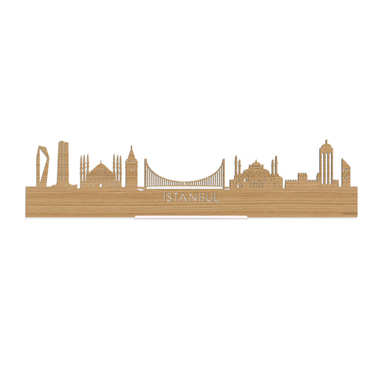 Standing Skyline Istanbul Bamboe houten cadeau decoratie relatiegeschenk van WoodWideCities