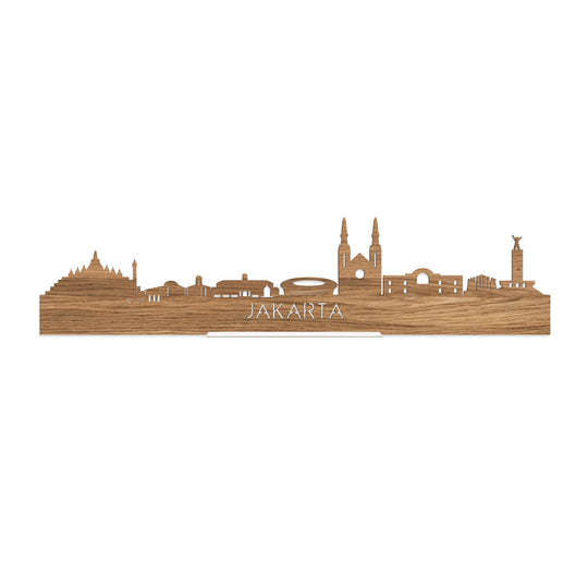 Standing Skyline Jakarta Eiken houten cadeau decoratie relatiegeschenk van WoodWideCities