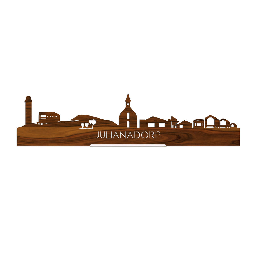 Standing Skyline Julianadorp Palissander houten cadeau decoratie relatiegeschenk van WoodWideCities