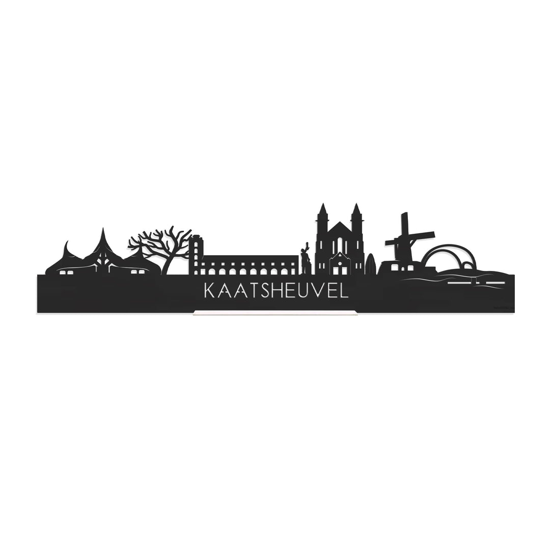 Standing Skyline Kaatsheuvel Zwart houten cadeau decoratie relatiegeschenk van WoodWideCities