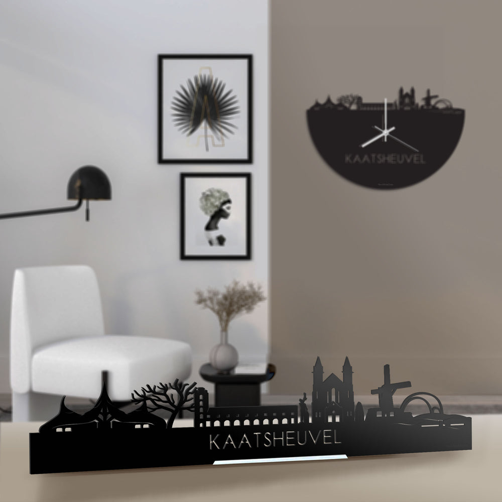Standing Skyline Kaatsheuvel Zwart glanzend gerecycled kunststof cadeau decoratie relatiegeschenk van WoodWideCities