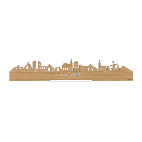 Standing Skyline Katwijk Bamboe houten cadeau decoratie relatiegeschenk van WoodWideCities