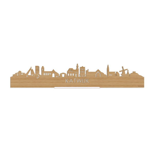 Standing Skyline Katwijk Bamboe houten cadeau decoratie relatiegeschenk van WoodWideCities