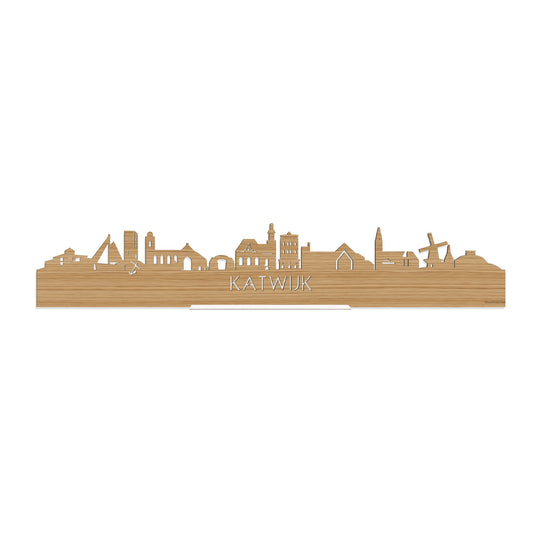 Standing Skyline Katwijk Bamboe houten cadeau decoratie relatiegeschenk van WoodWideCities