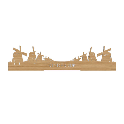 Standing Skyline Kinderdijk Bamboe houten cadeau decoratie relatiegeschenk van WoodWideCities