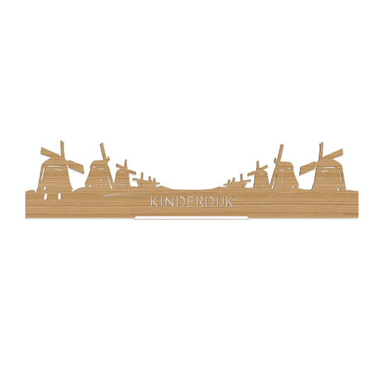 Standing Skyline Kinderdijk Bamboe houten cadeau decoratie relatiegeschenk van WoodWideCities