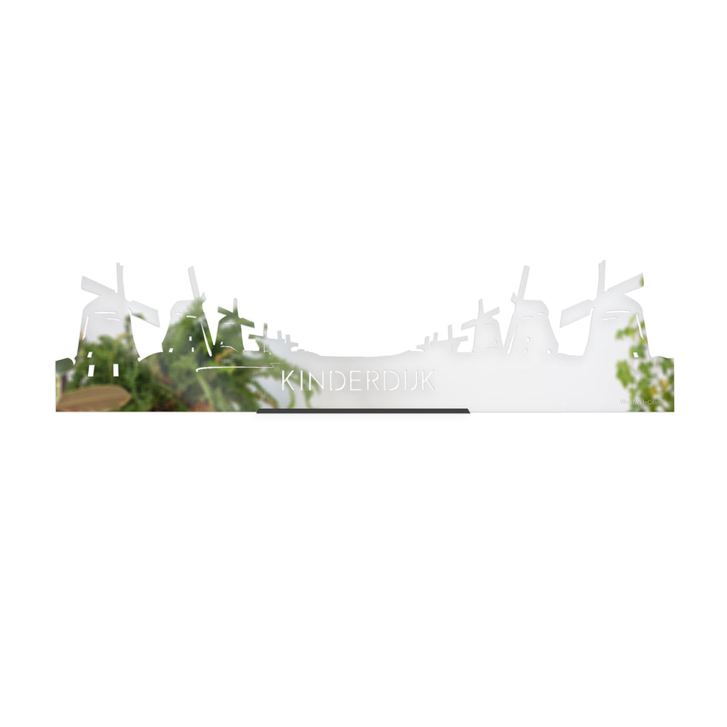 Standing Skyline Kinderdijk Spiegel gerecycled kunststof cadeau decoratie relatiegeschenk van WoodWideCities