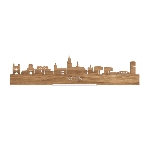 Standing Skyline Köln Eiken houten cadeau decoratie relatiegeschenk van WoodWideCities