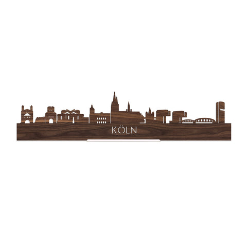 Standing Skyline Köln Noten houten cadeau decoratie relatiegeschenk van WoodWideCities