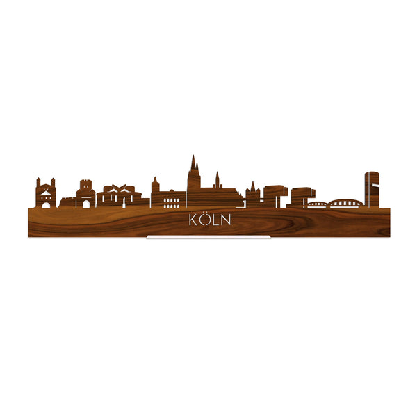 Standing Skyline Köln Palissander houten cadeau decoratie relatiegeschenk van WoodWideCities
