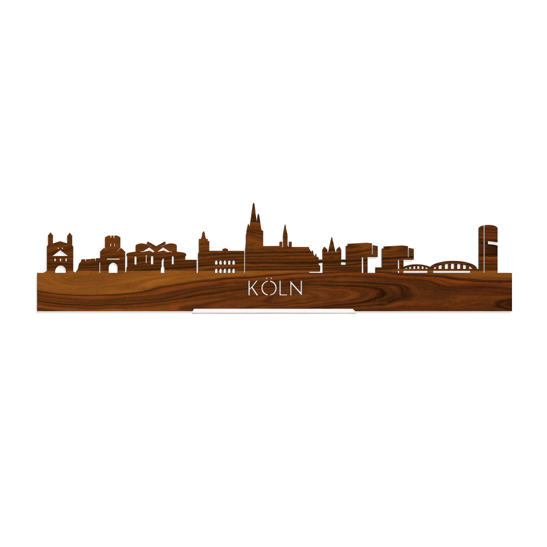 Standing Skyline Köln Palissander houten cadeau decoratie relatiegeschenk van WoodWideCities