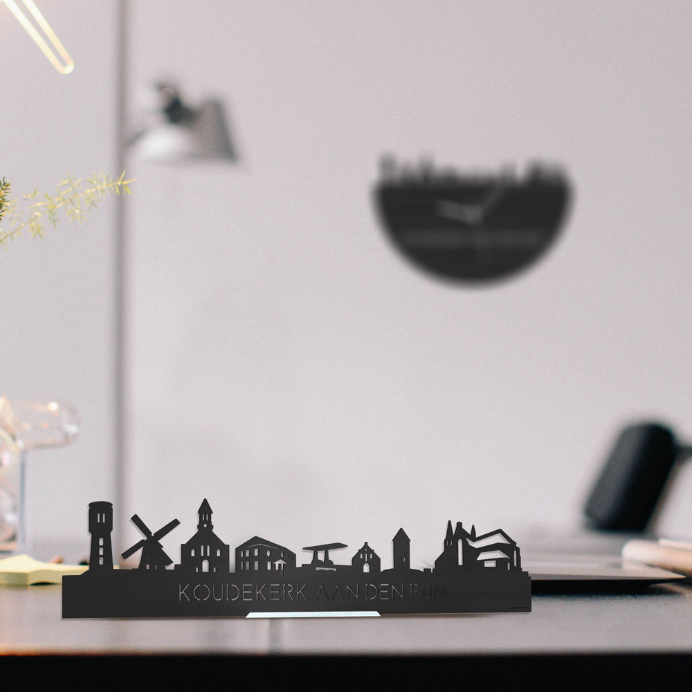 Standing Skyline Koudekerk-Aan-Den-Rijn Zwart houten cadeau decoratie relatiegeschenk van WoodWideCities