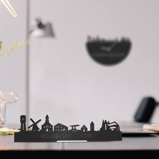 Standing Skyline Koudekerk-Aan-Den-Rijn Zwart houten cadeau decoratie relatiegeschenk van WoodWideCities