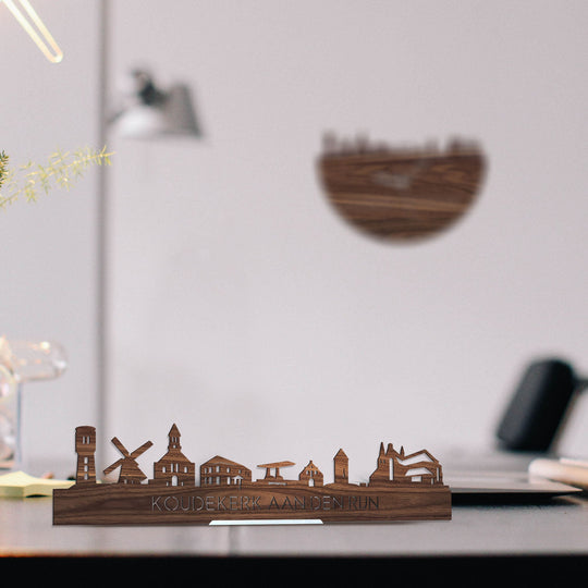 Standing Skyline Koudekerk-Aan-Den-Rijn Noten houten cadeau decoratie relatiegeschenk van WoodWideCities